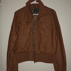 Brown faux leather jacket